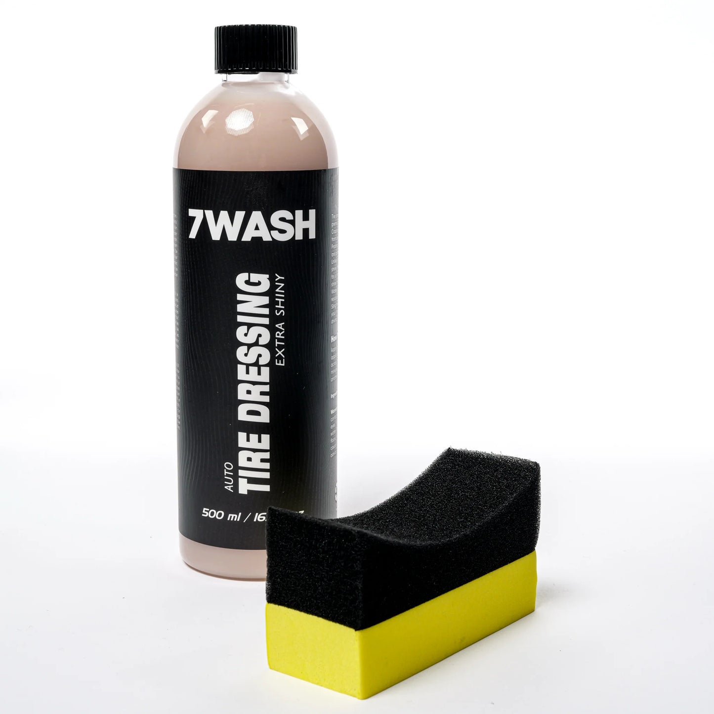 7Wash Tire Dressing Reifenpflege Set mit Applikator Schwamm für tiefschwarze Reifen