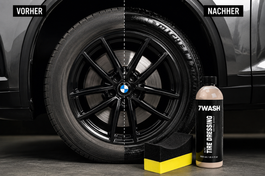 7WASH Tire Dressing Set für tiefschwarze Reifen