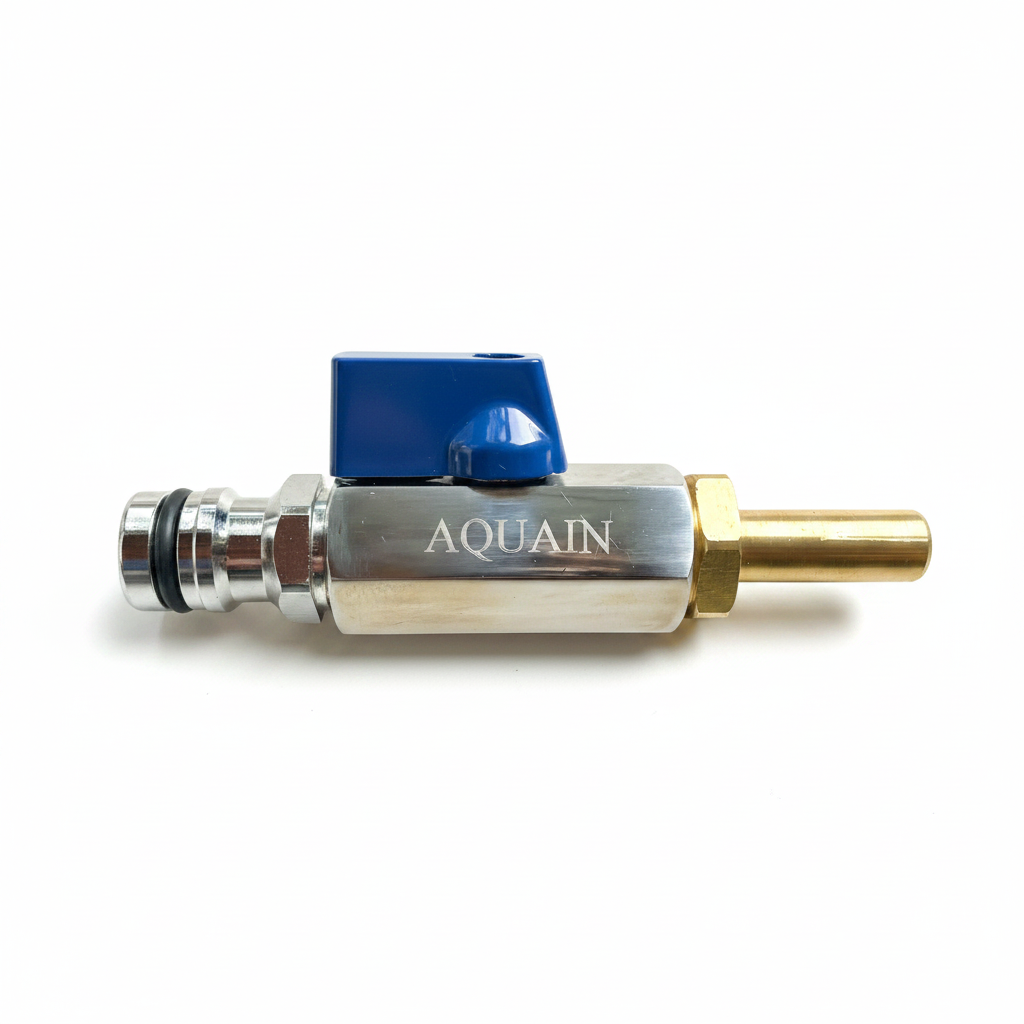 Aquain Kugelhahn 3/8 BSPP Edelstahl mit Schnellanschluss