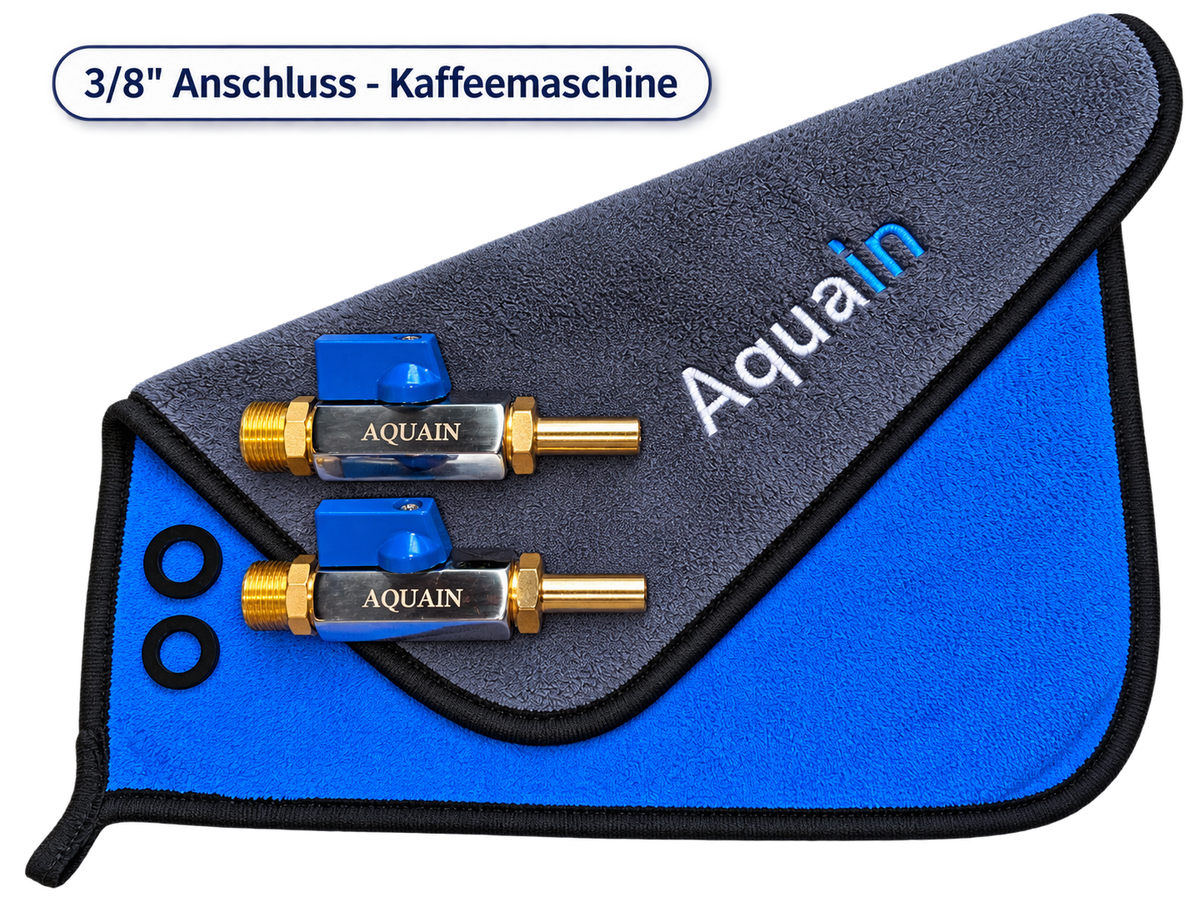Aquain 3/8 Zoll Anschluss für Kaffeemaschine mit zwei Anschlüssen auf Mikrofasertuch