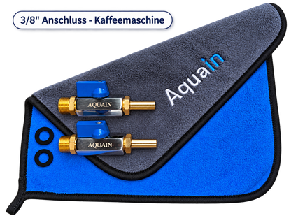 Aquain 3/8 Zoll Anschluss für Kaffeemaschine mit zwei Anschlüssen auf Mikrofasertuch