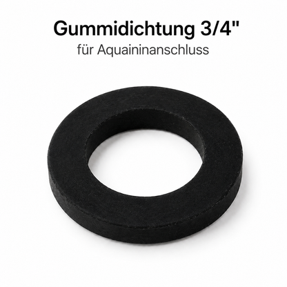 Aquain Gummidichtung 3/4 Zoll für Wasseranschlüsse, flachdichtende Ersatzdichtung für Panzerschläuche, Wasserfilter, Wasserspender und Aquain Systeme.